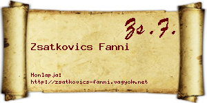 Zsatkovics Fanni névjegykártya
