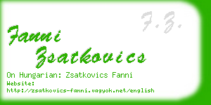 fanni zsatkovics business card